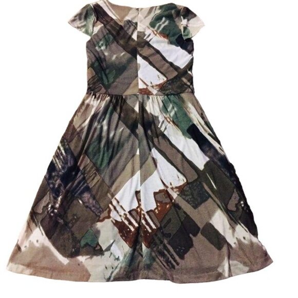 Coldwater Creek Dress Womens 10 NEW Printed Ruched Cap Sleeve Lined Fall - Picture 11 of 12